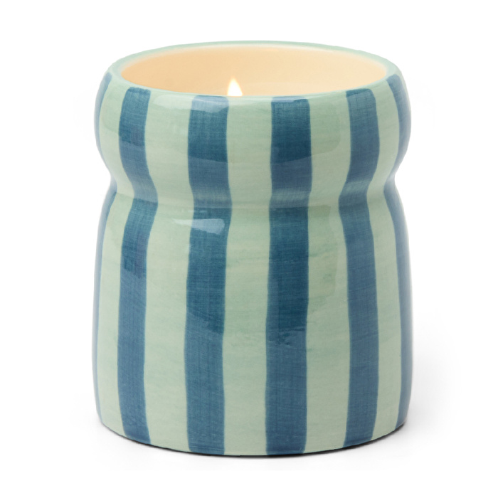 PADDYWAX Cabana Seramik Kutulu Mum Mavi Çizgili Warm Cider 184 gr